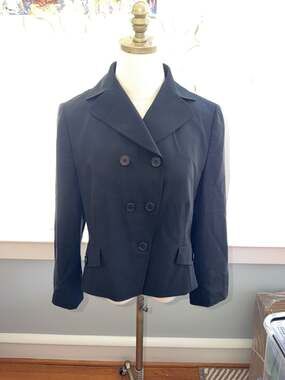 Akris Punto Black Double-Breasted Wool Blazer Jacket